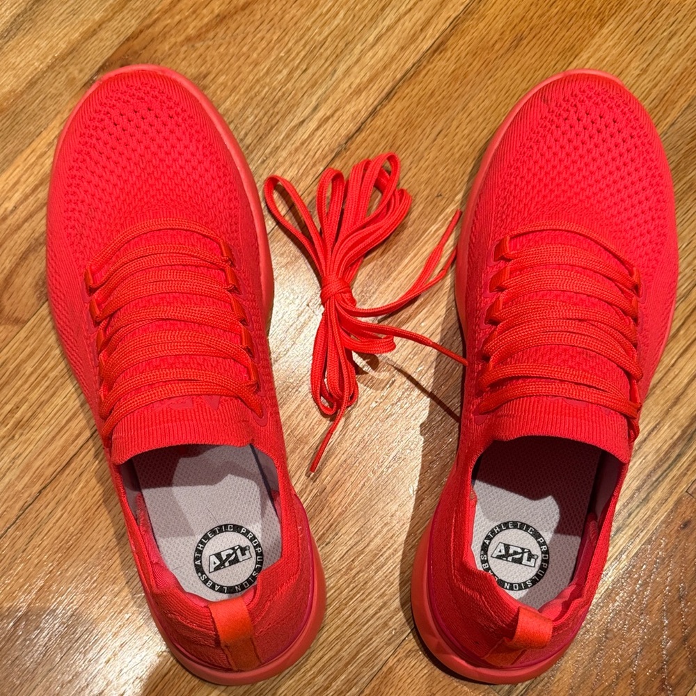 APL Bright Red Knit Sneakers